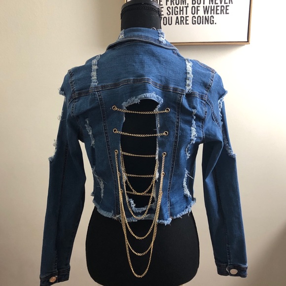 Denim Chain Jacket - Picture 4 of 7